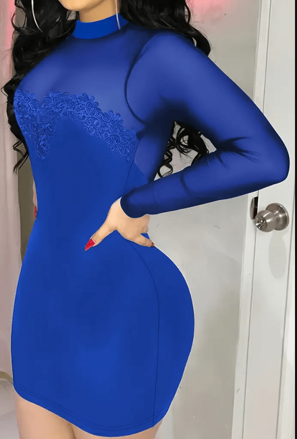 blue-stretchy-dress-withlongsleeves