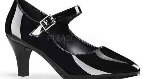 Mary Jane 3 inch heel ankle strap court shoes