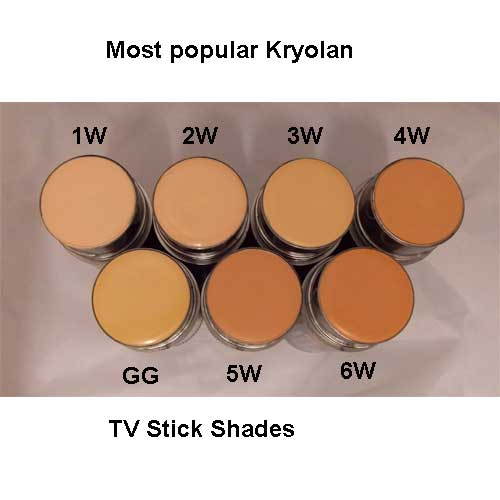 popular kryolan tv foundation shades