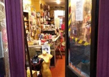 lacies shop view from outside via open door