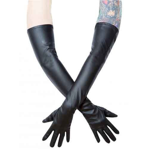 leatherette gloves xl size black