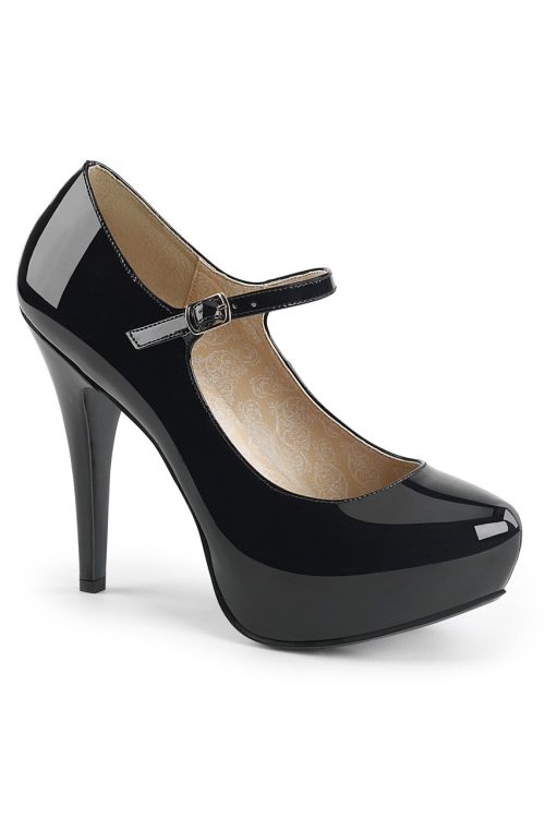 Chloe-02 Platform shoes in black patent