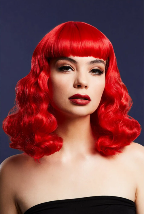 Bettie shoulder length wig with fring colour red