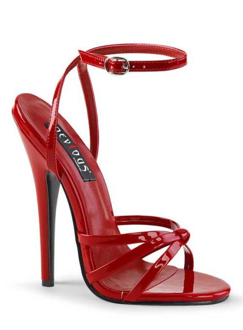 red 6 inch strappy sandals