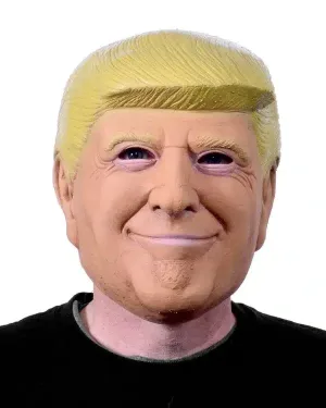 donald trump mask with plastic blonde hair