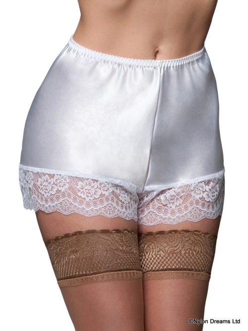 white cami knickers with deep lace