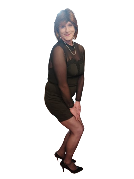 christine-wearing-black-stretchy-dress-withlongsleeves