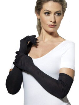 Long Elbow Length Gloves Black
