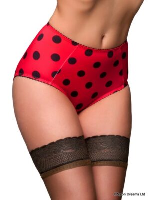 red on black dot betty knickers