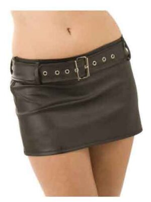 Leatherette hipster micro mini-skirt