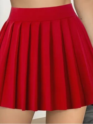 red-pleated-skirt-elasticated-waist