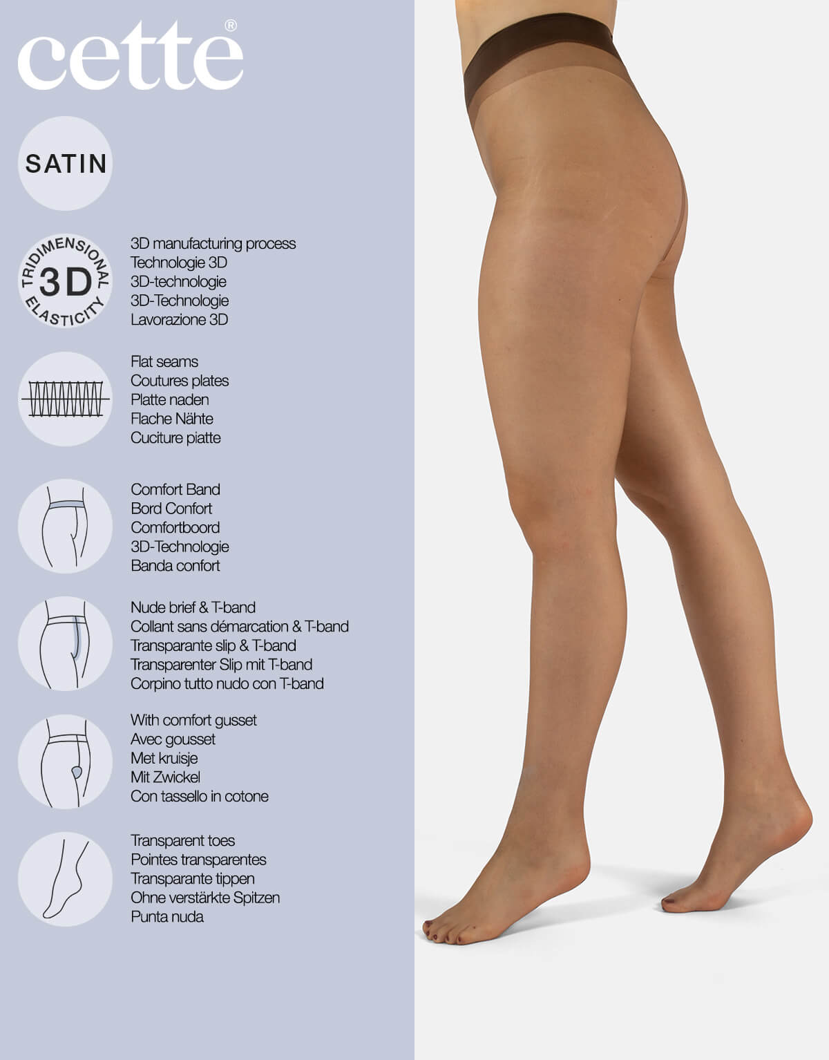 cette make up 8 denier sheer tights details