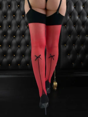 Entice Premium Seamed Stockings with Bow detail